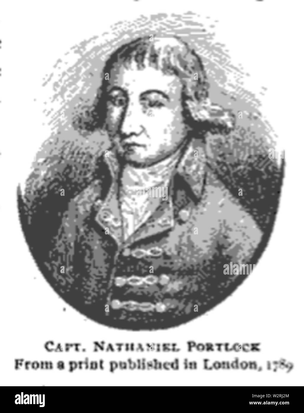 Il capitano Nathaniel Portlock, dalla stampa pubblicato a Londra, nel 1789 Foto Stock