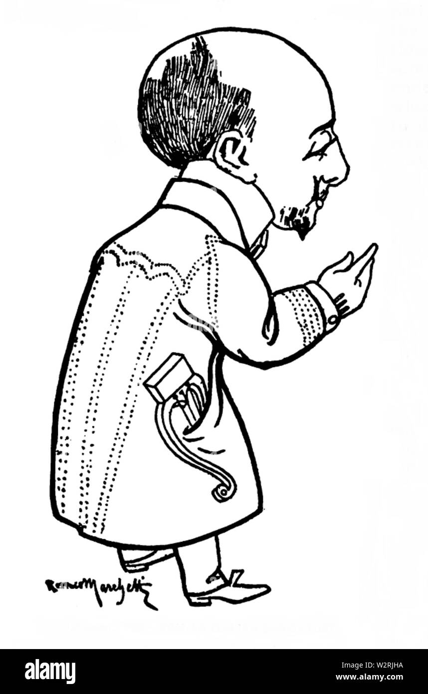 La caricatura di Gabriele D'Annunzio Foto Stock