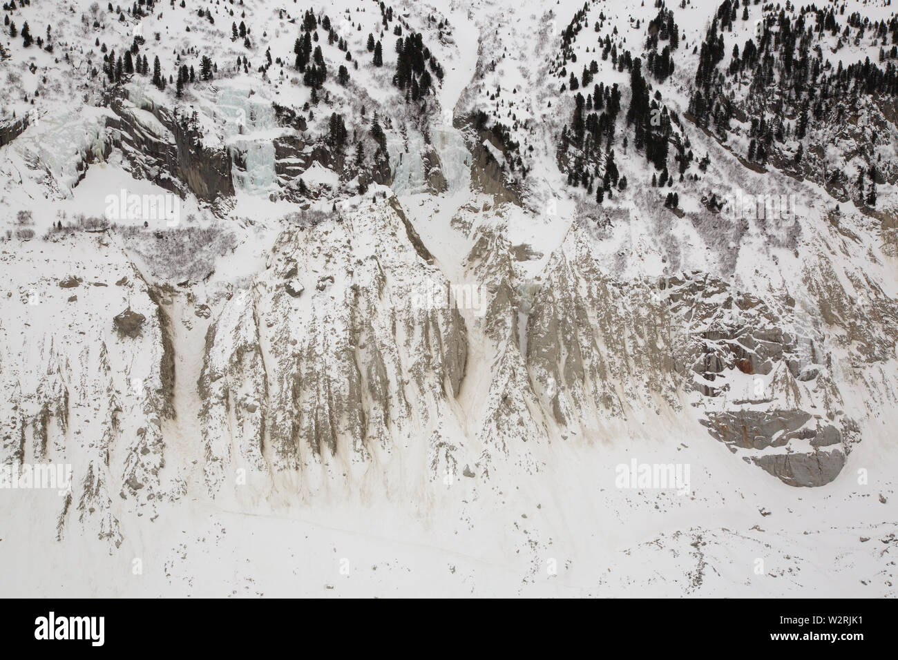 Mer de Glace valle sotto il massiccio del Monte Bianco in francese Alsp Foto Stock