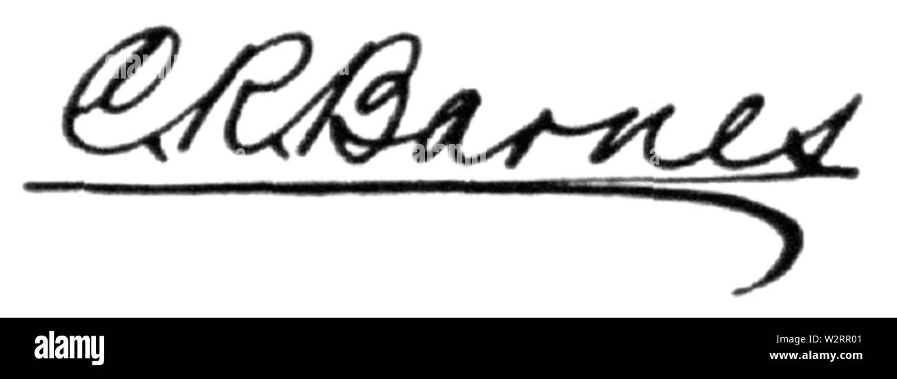 Charles Reid Barnes signtaure Foto Stock