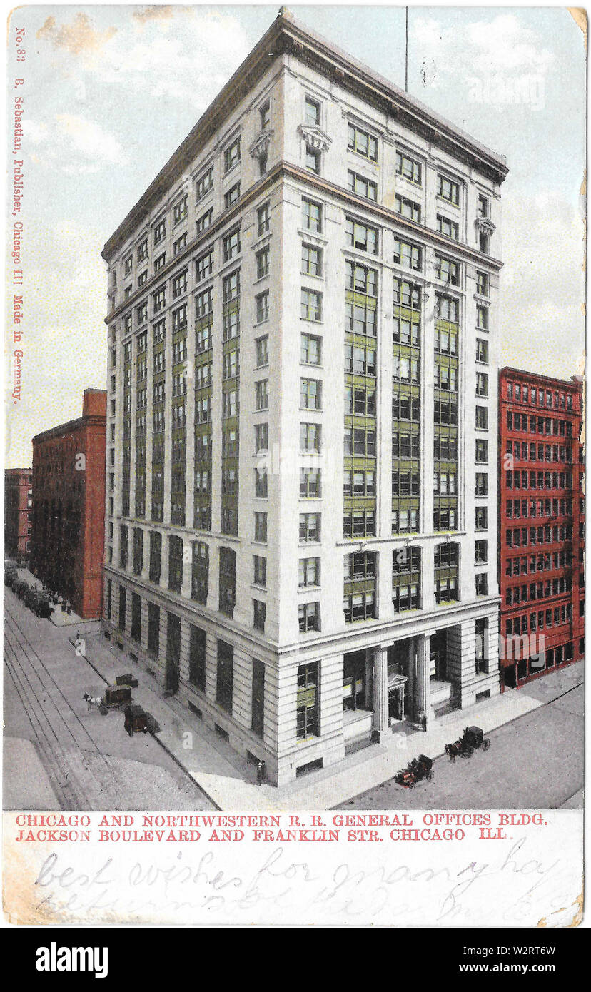 Chicago e North Western ufficio edificio (anteriore) Foto Stock