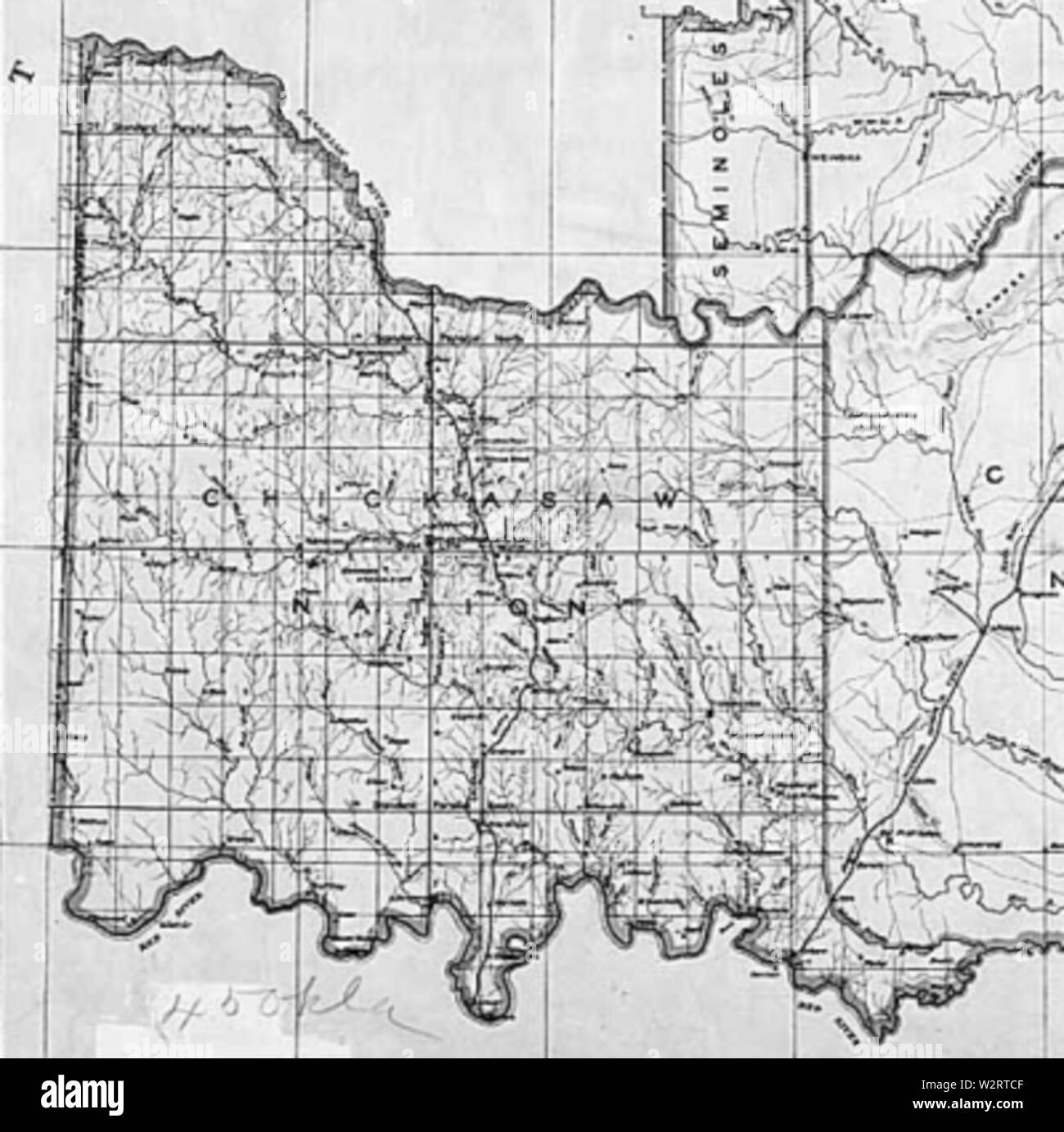 Nazione Chickasaw mappa Foto Stock