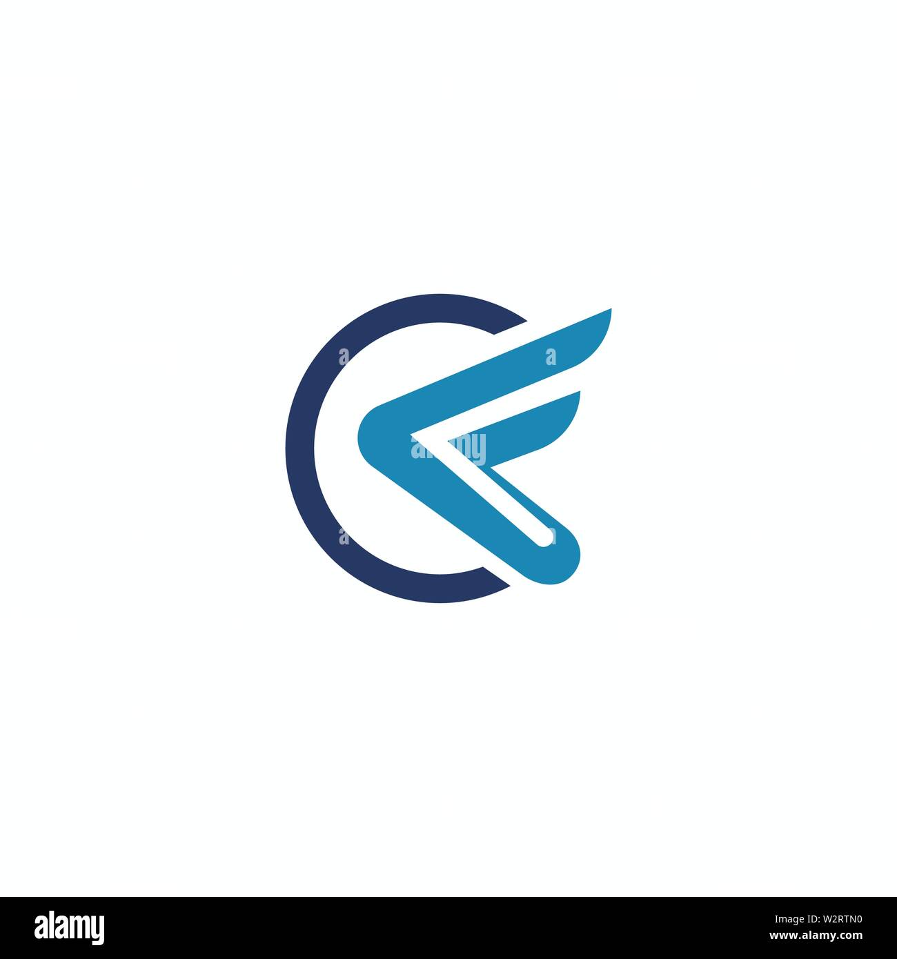 Semplice e moderno Logo iniziale vettore CF Design Illustrazione Vettoriale