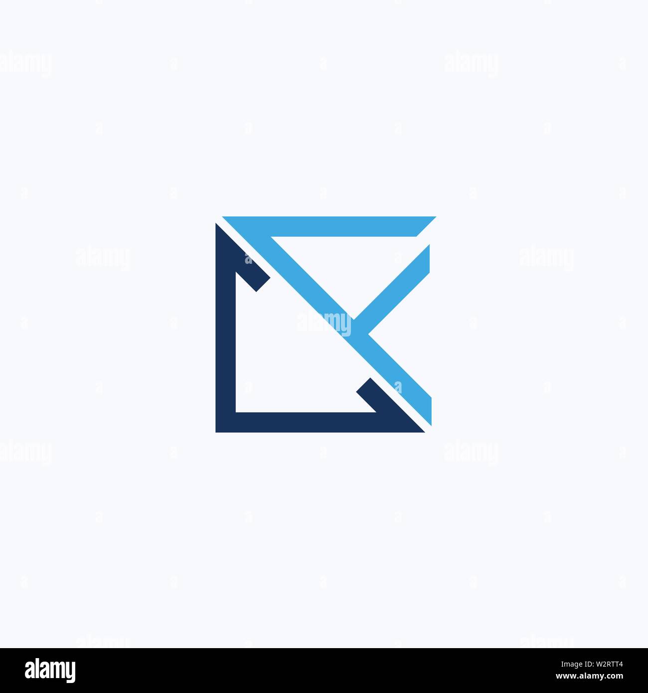 Semplice e moderno Logo iniziale vettore CF Design Illustrazione Vettoriale