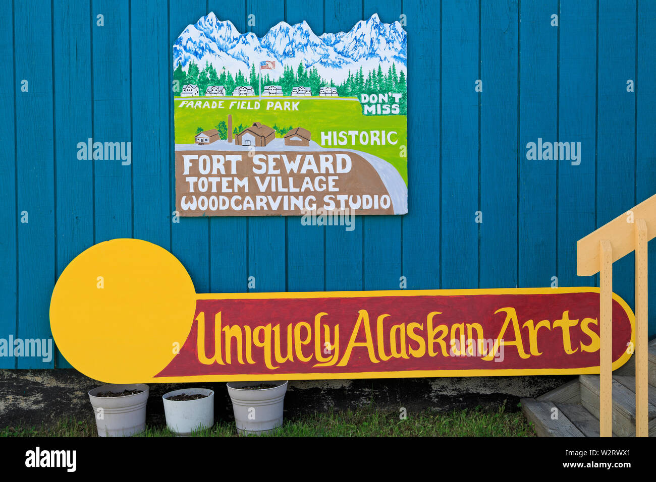 Alaskan Arte Store, Haines, Lynn Canal, Alaska, STATI UNITI D'AMERICA Foto Stock