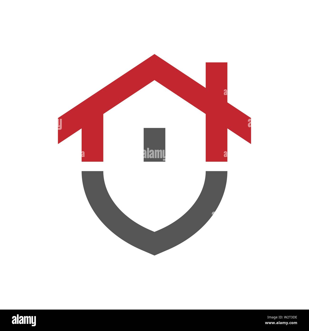 Protezione RGBHome logo design modello. Protezione del vettore e casa logotipo illustrazione. Graphic home icona sicurezza etichetta. Moderno edificio simbolo di allarme Illustrazione Vettoriale