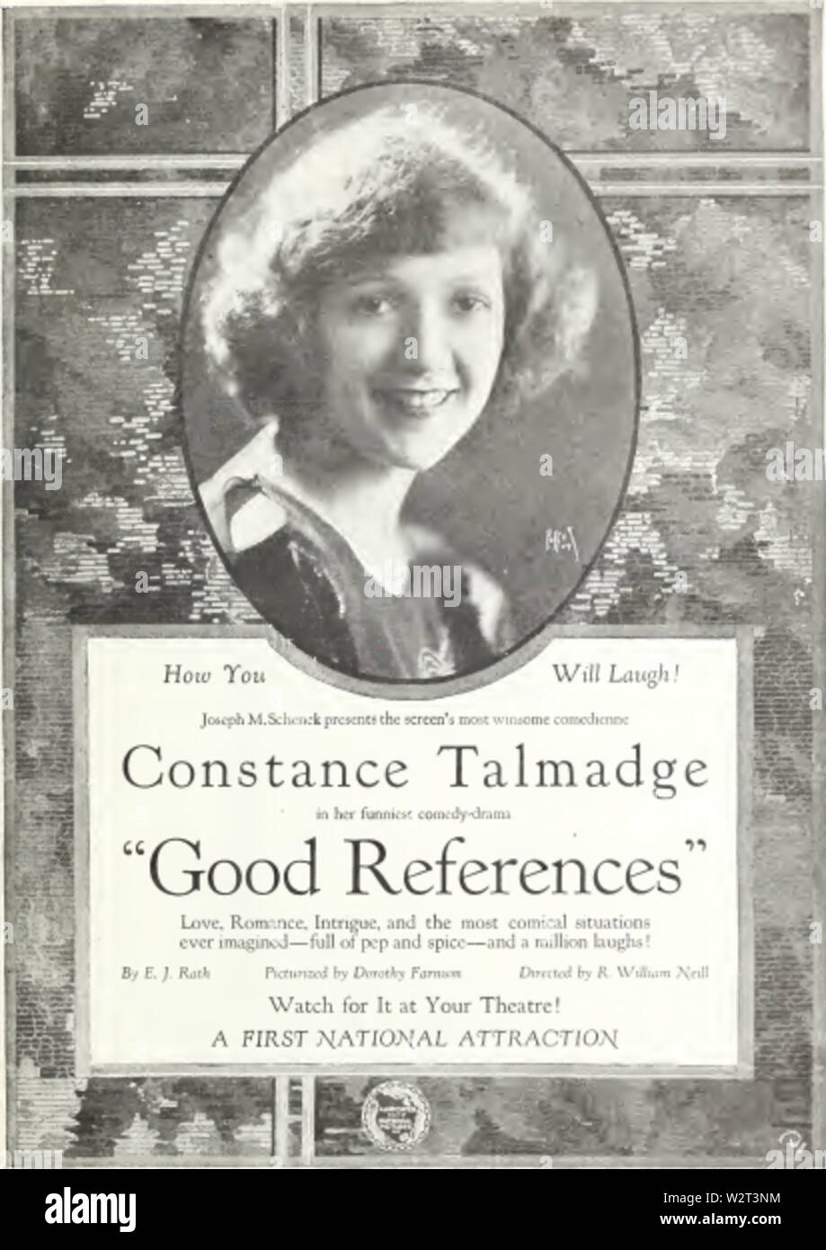 Constance Talmadge in buone referenze da R William Neill Photoplay sett 1918 Foto Stock