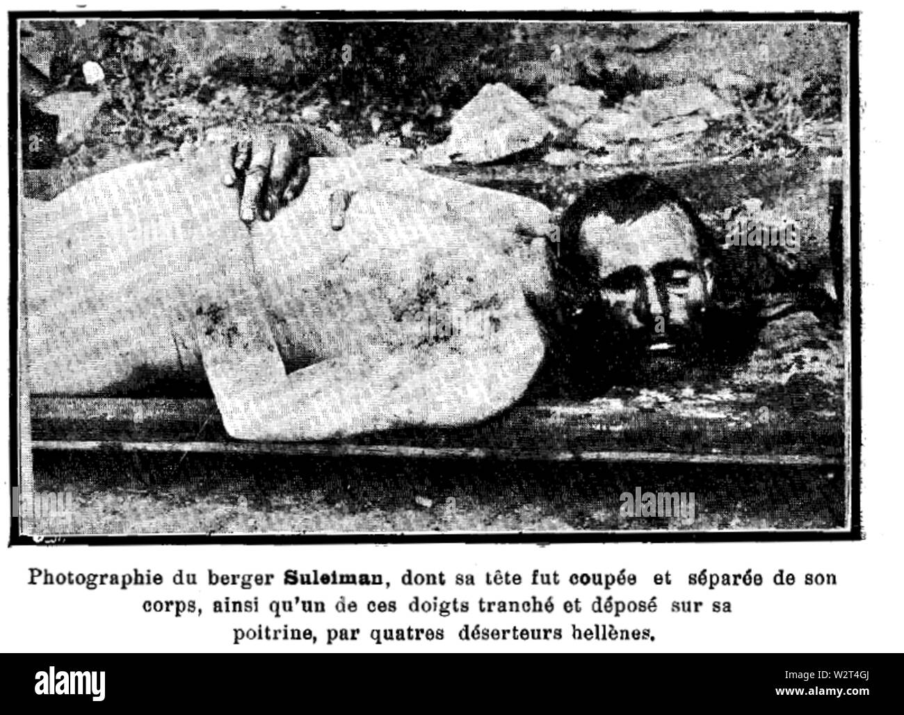 Cadavere di decapitato uomo musulmano- Bostandji Foto Stock