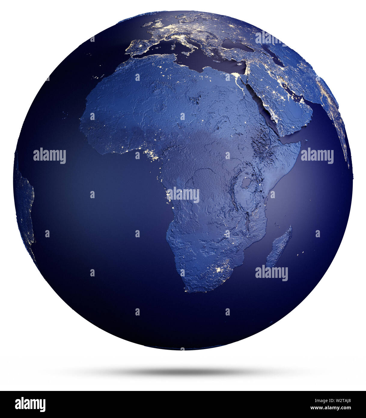 Il Pianeta Terra dallo spazio. Il rendering 3D Foto Stock