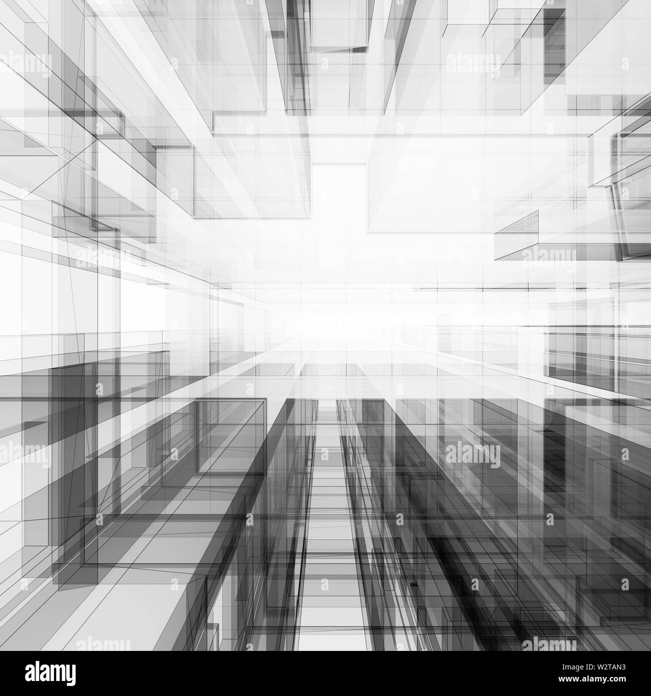 Abstract architettura rendering 3D Foto Stock