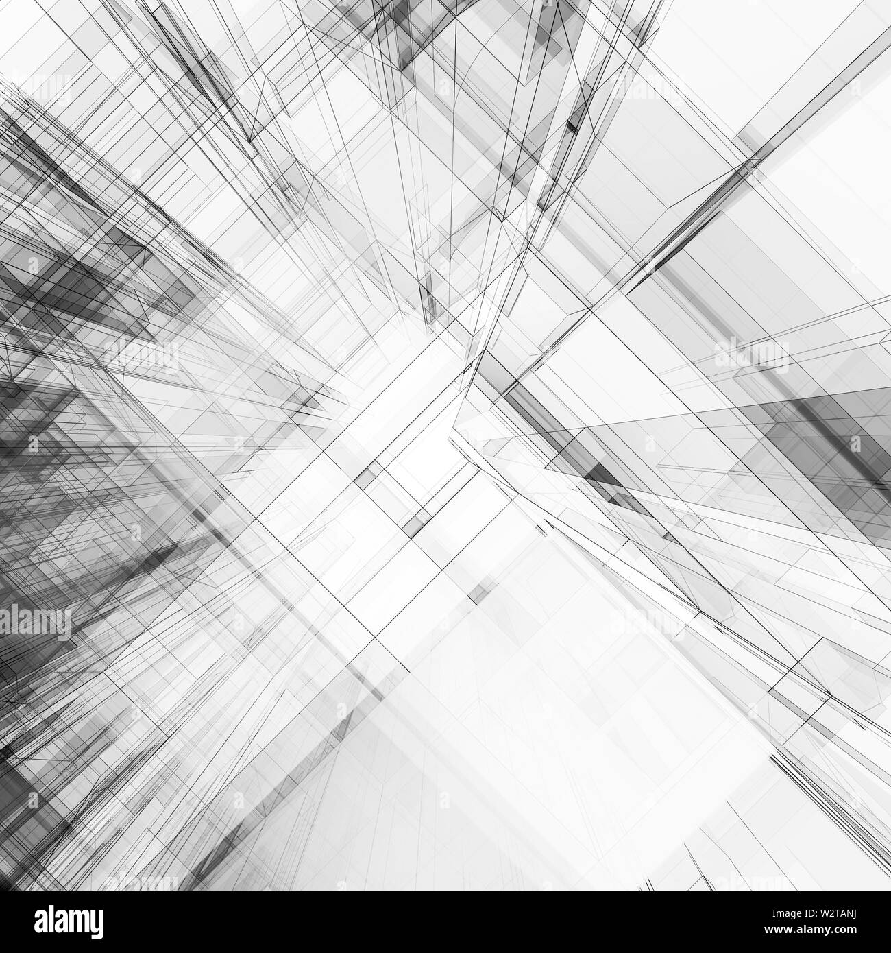 Abstract architettura rendering 3D Foto Stock