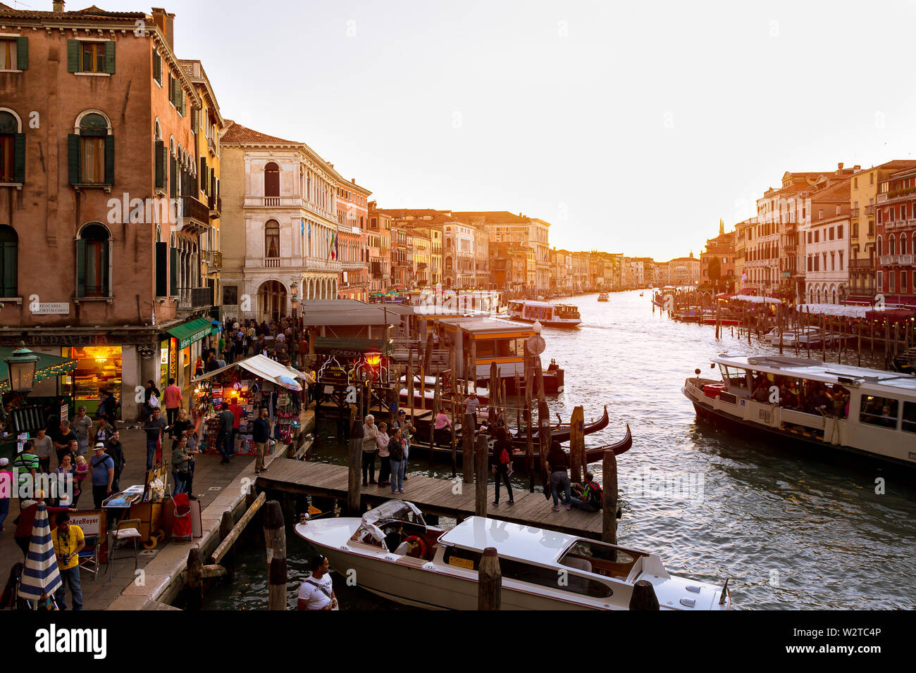 Il Canal Grande al tramonto, Venezia, Italia Foto Stock