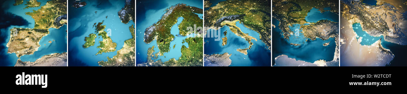 Il Pianeta Terra Europe map impostata Foto Stock