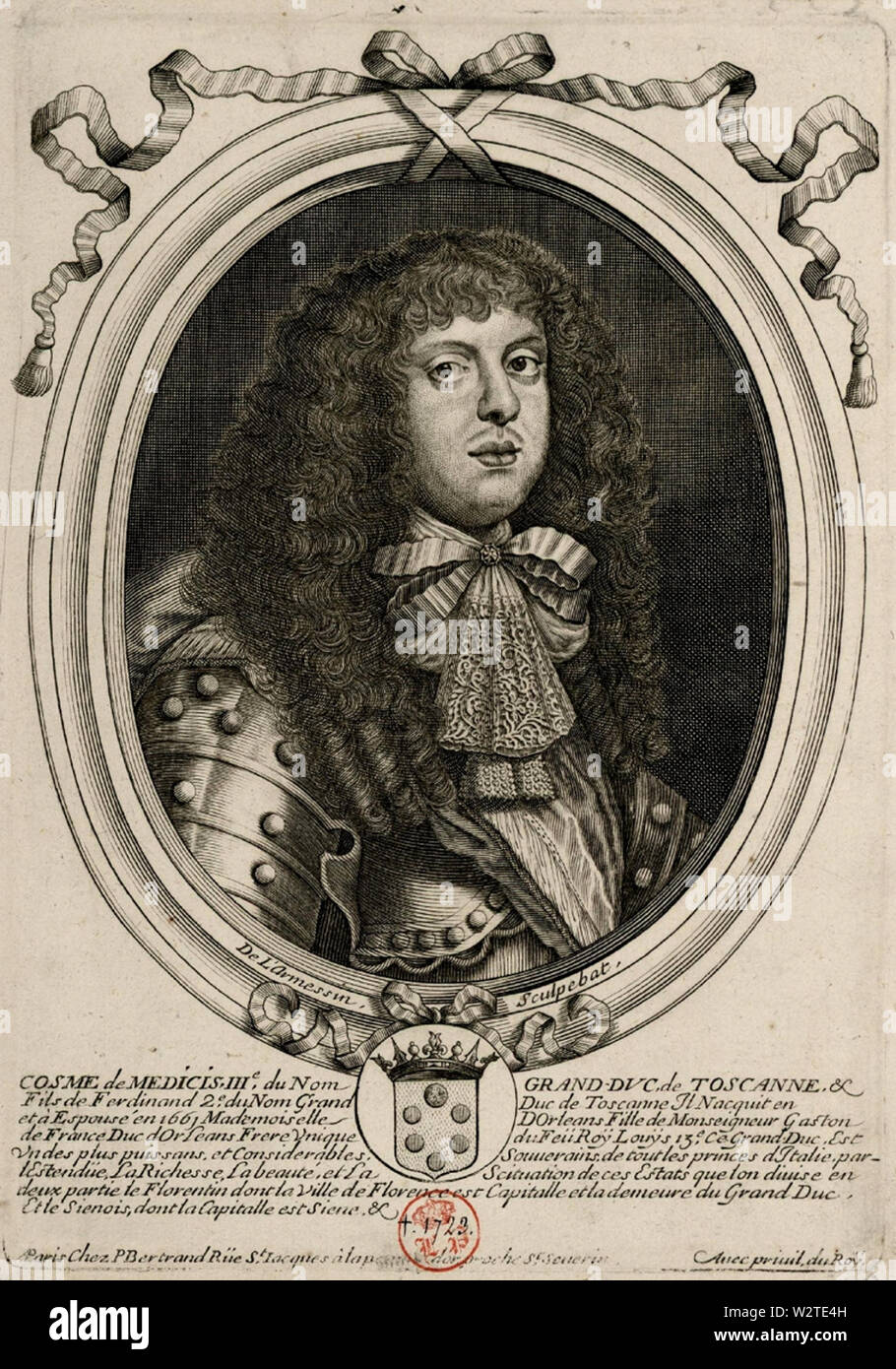 Disegno del Granduca Cosimo III di Toscana di casa Medici Foto Stock