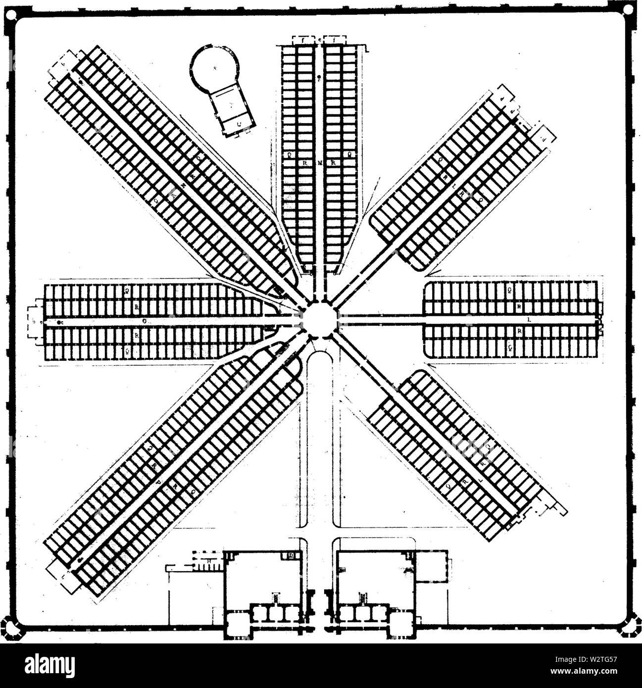 Stato orientale penitenziario piano piano 1836 Foto Stock