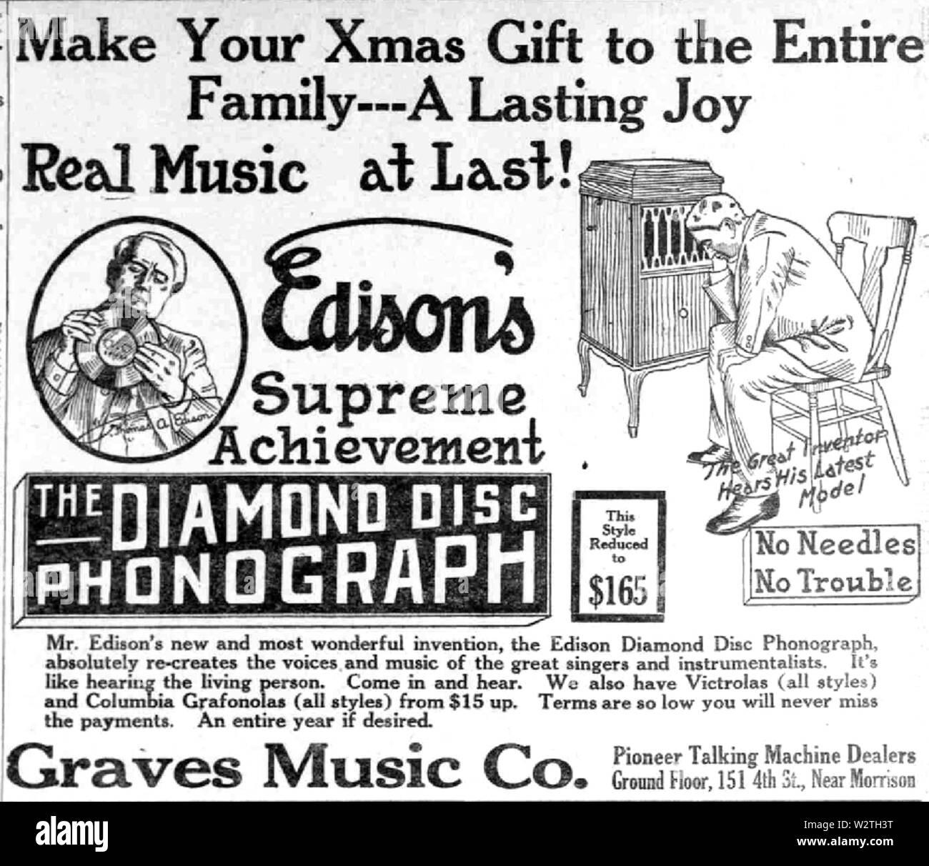 Edison Disco diamantato giornale di annunci Foto Stock