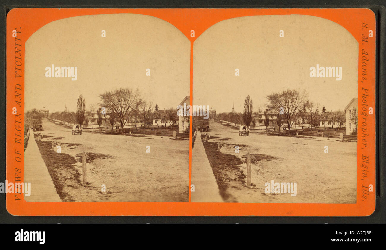 Elgin - una Street View mostra carro coperto, da Adams, J M (John Manley) 3 Foto Stock