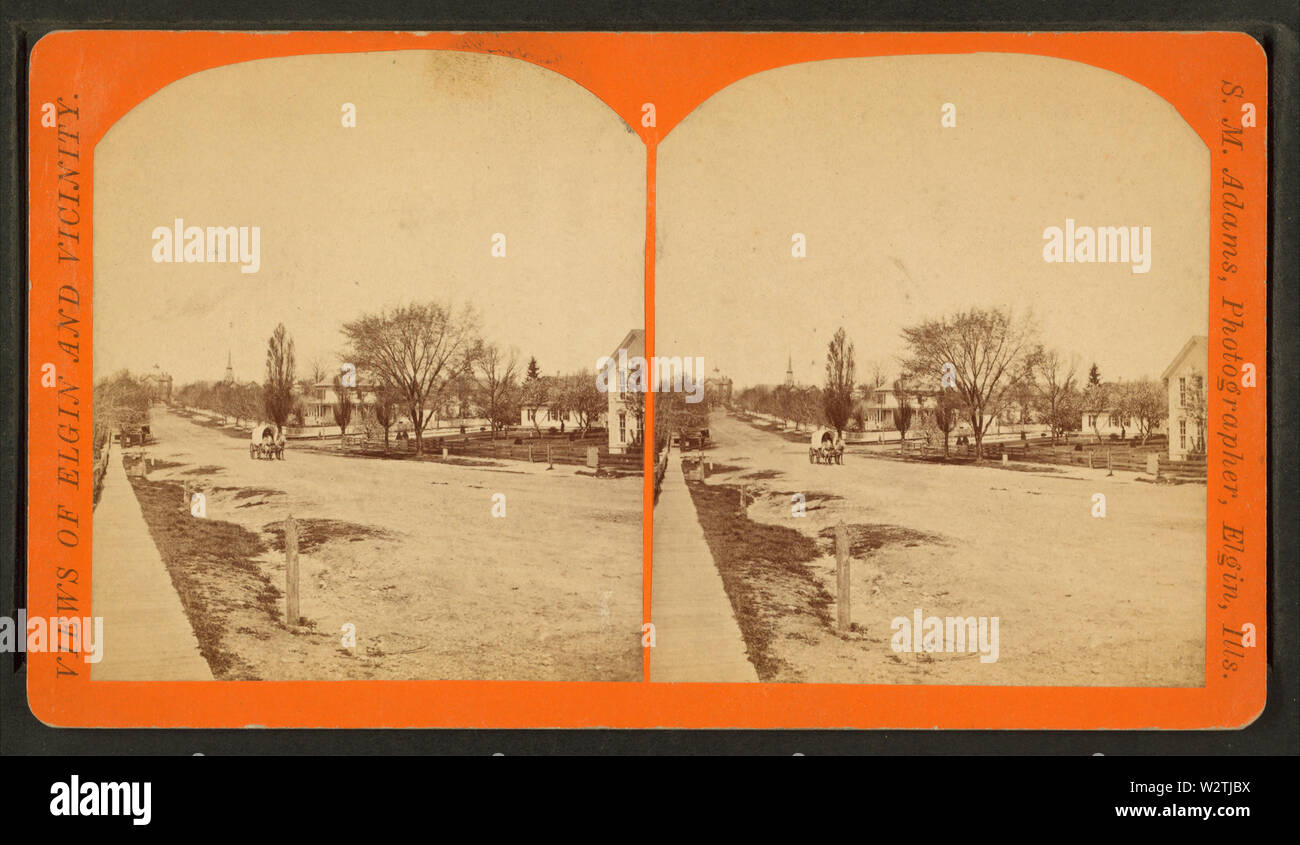 Elgin - una Street View mostra carro coperto, da Adams, J M (John Manley) Foto Stock