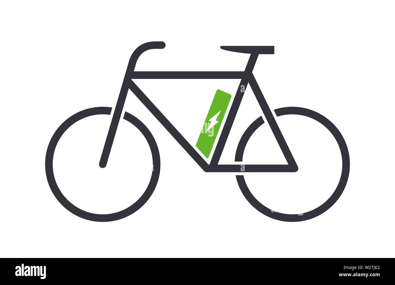 Semplice icona di bicicletta elettrica o simbolo di bicicletta illustrazione vettoriale Illustrazione Vettoriale
