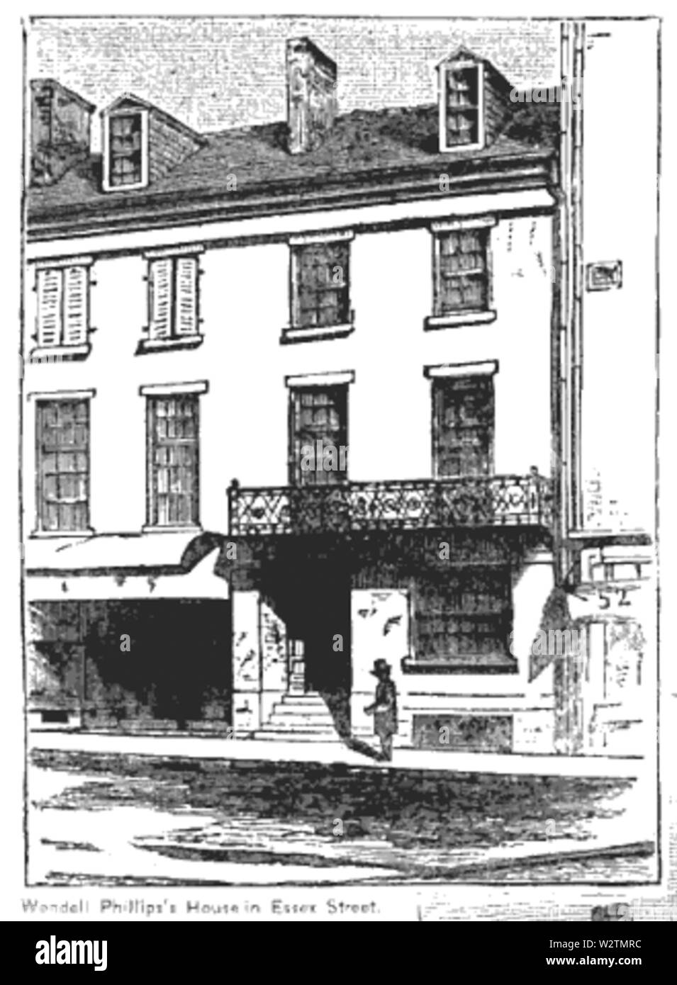 EssexSt WendellPhillips house Boston 19THC Foto Stock