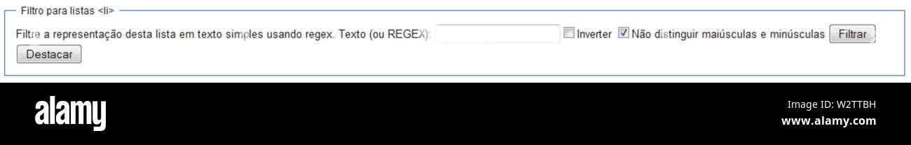 Filtro para listas Foto Stock