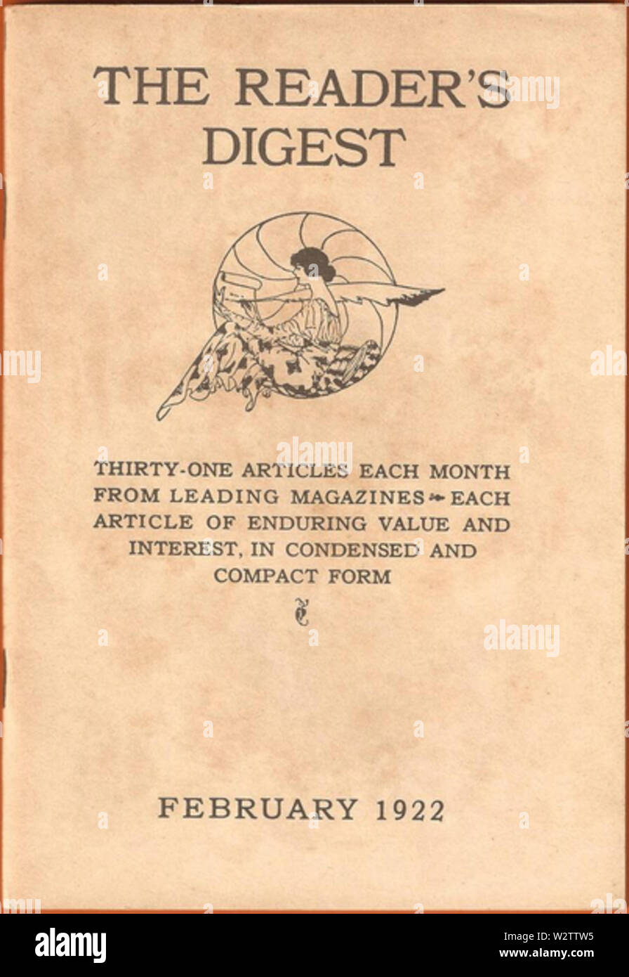 La prima edizione del Reader's Digest, Febbraio 1922 Foto Stock