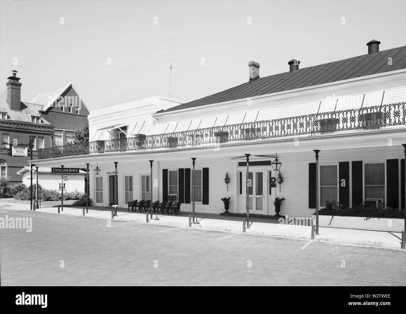 Hotel Excelsior, Austin Street, Jefferson, Marion County, Texas, Stati Uniti d'America, storici edifici americano sondaggio, 1960 Foto Stock