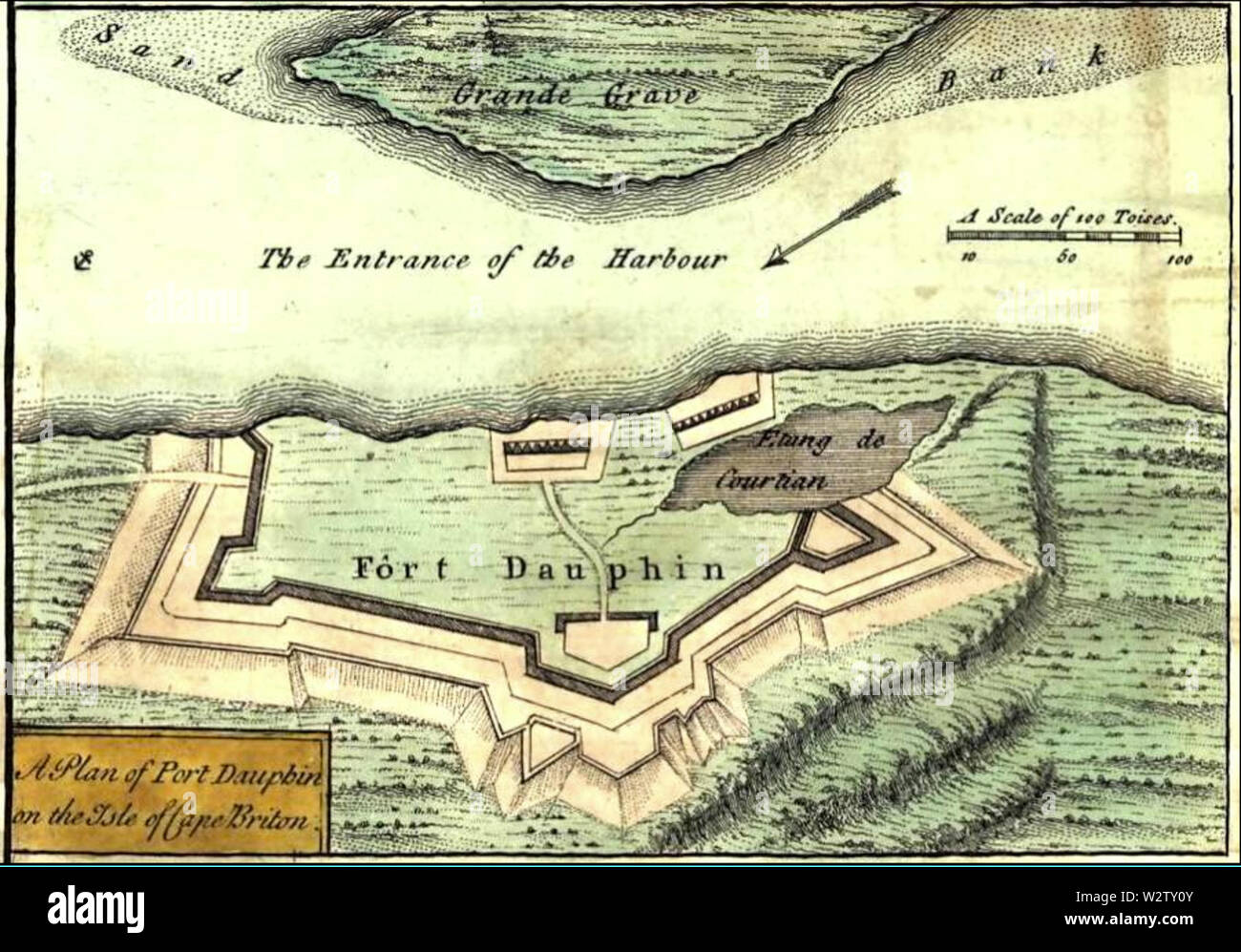 FortDaupinCapeBreton (inserto) una nuova e accurata mappa dell'impero inglese in Nord America, 1755 Foto Stock