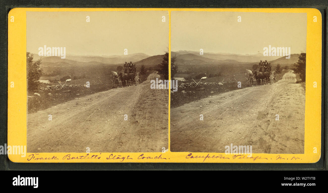 Frank Bartlett's Diligenze Campton Village, NH, tramite E J Giovani Foto Stock