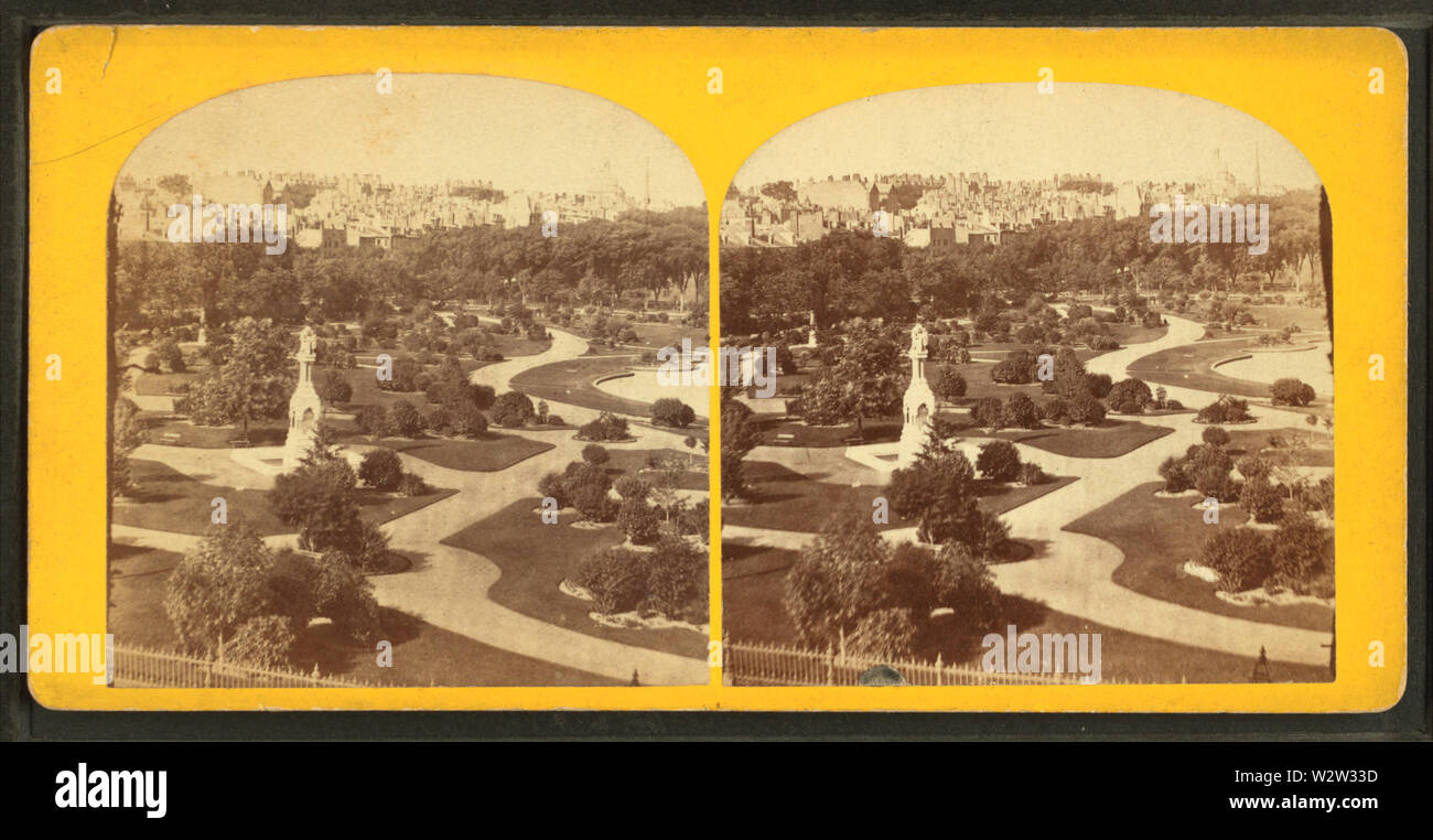 Vista generale del giardino pubblico, dal francese, J UN, 1834-1898 Foto Stock