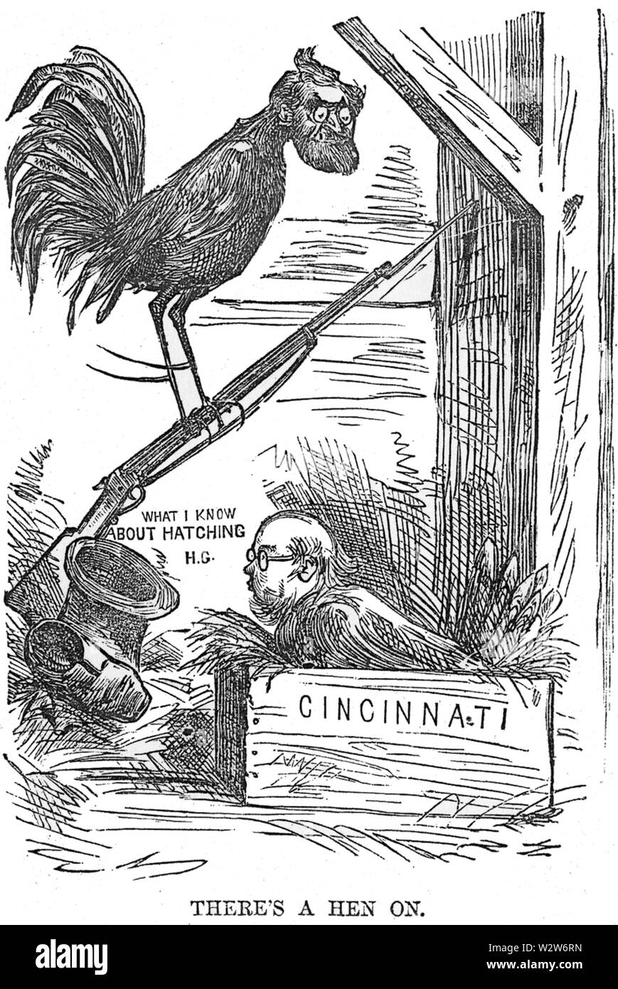 Greeley e Schurz come gallina e Gallo Foto Stock