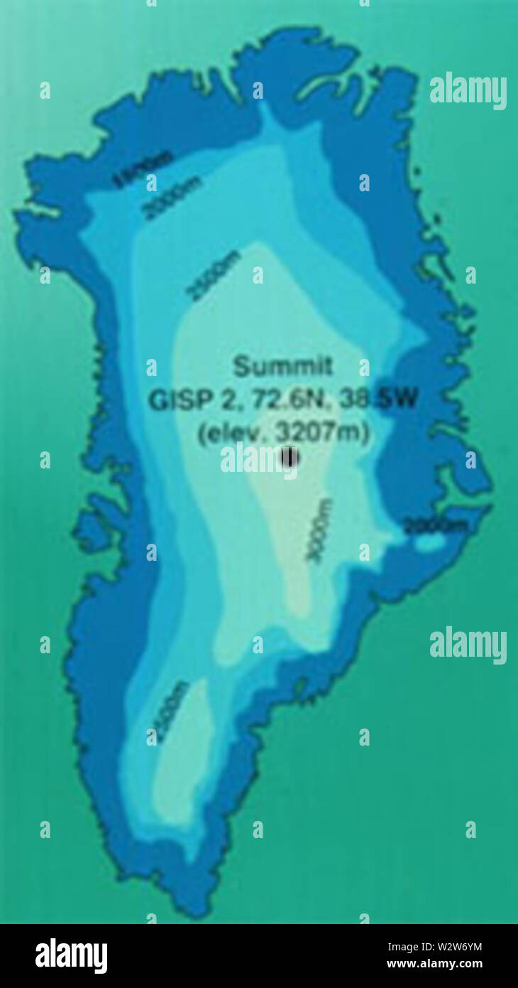 Mappa della Groenlandia Foto Stock