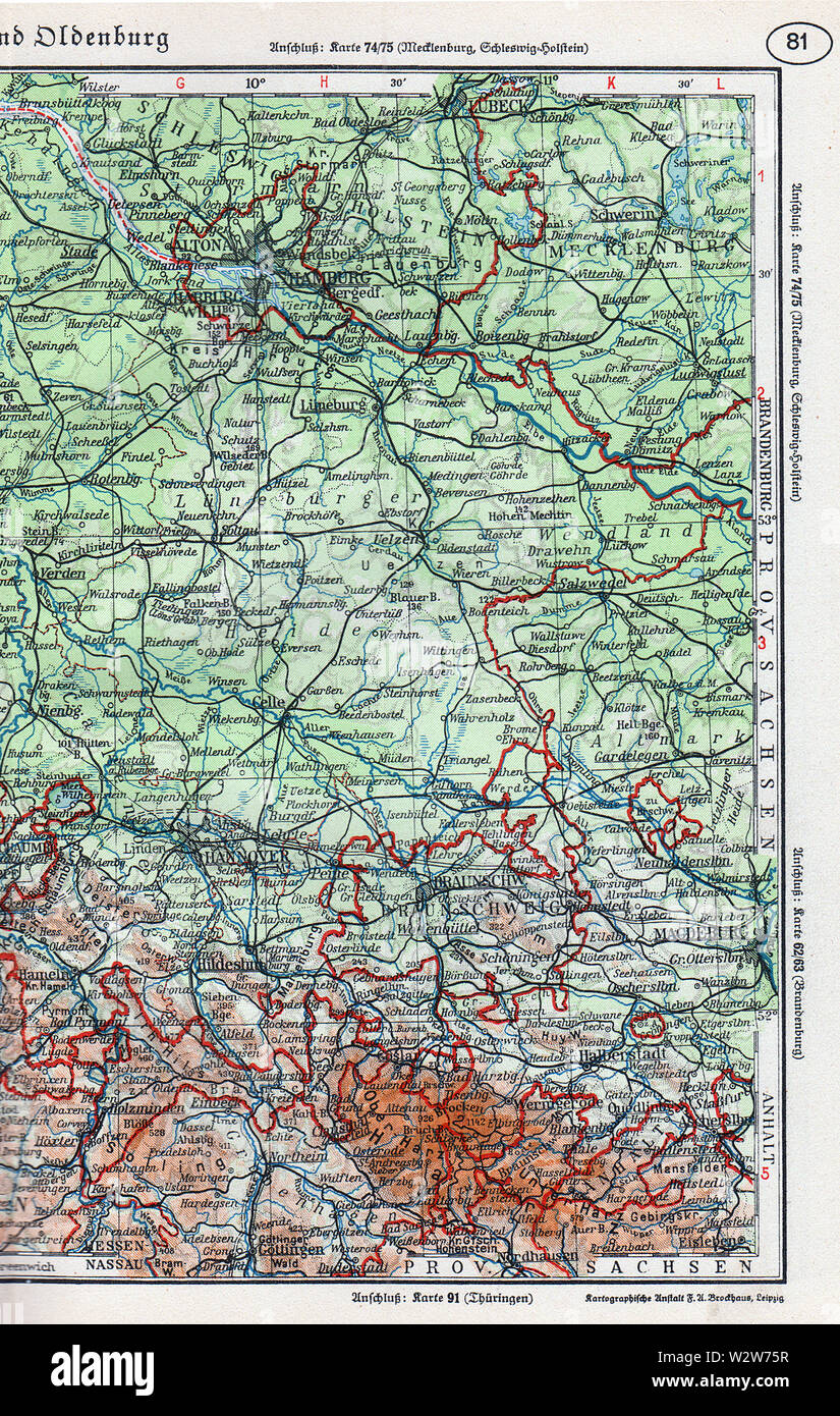 Grossdeutschland 1939 S81 Brockhaus Foto Stock