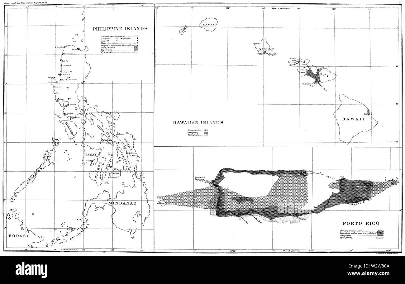 HAHL D367 progresso generale sketch - Filippine, Hawaii e Puerto Rico Foto Stock