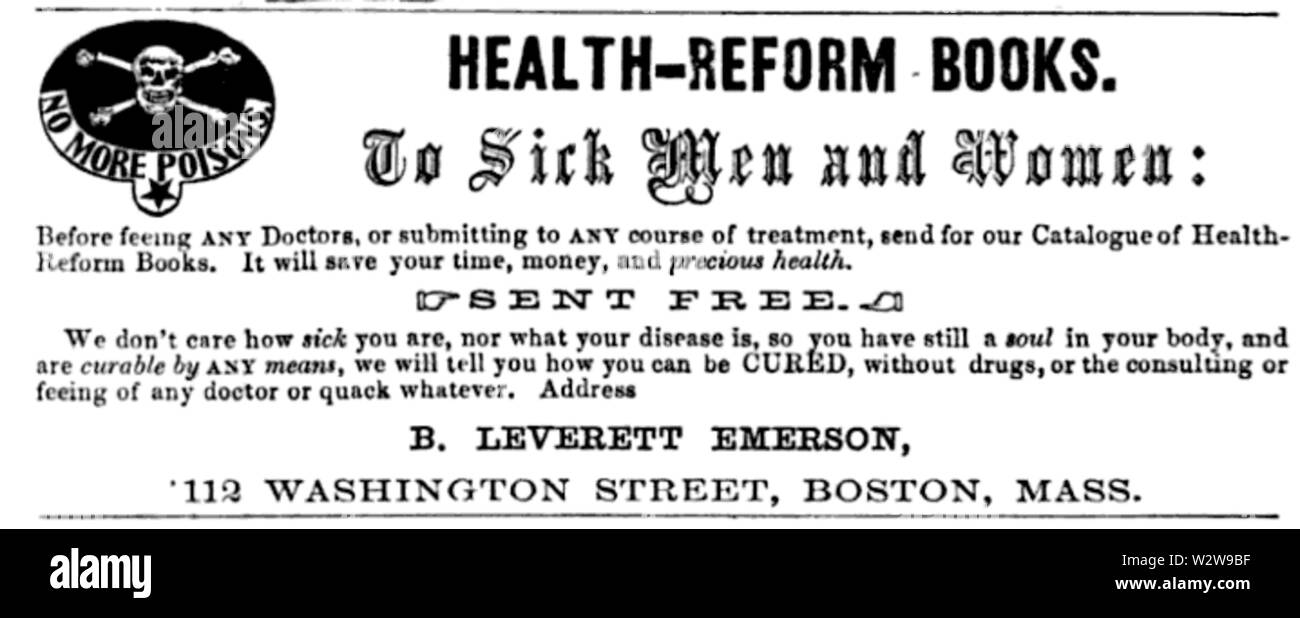 HealthReform WashingtonSt BostonDirectory 1861 Foto Stock