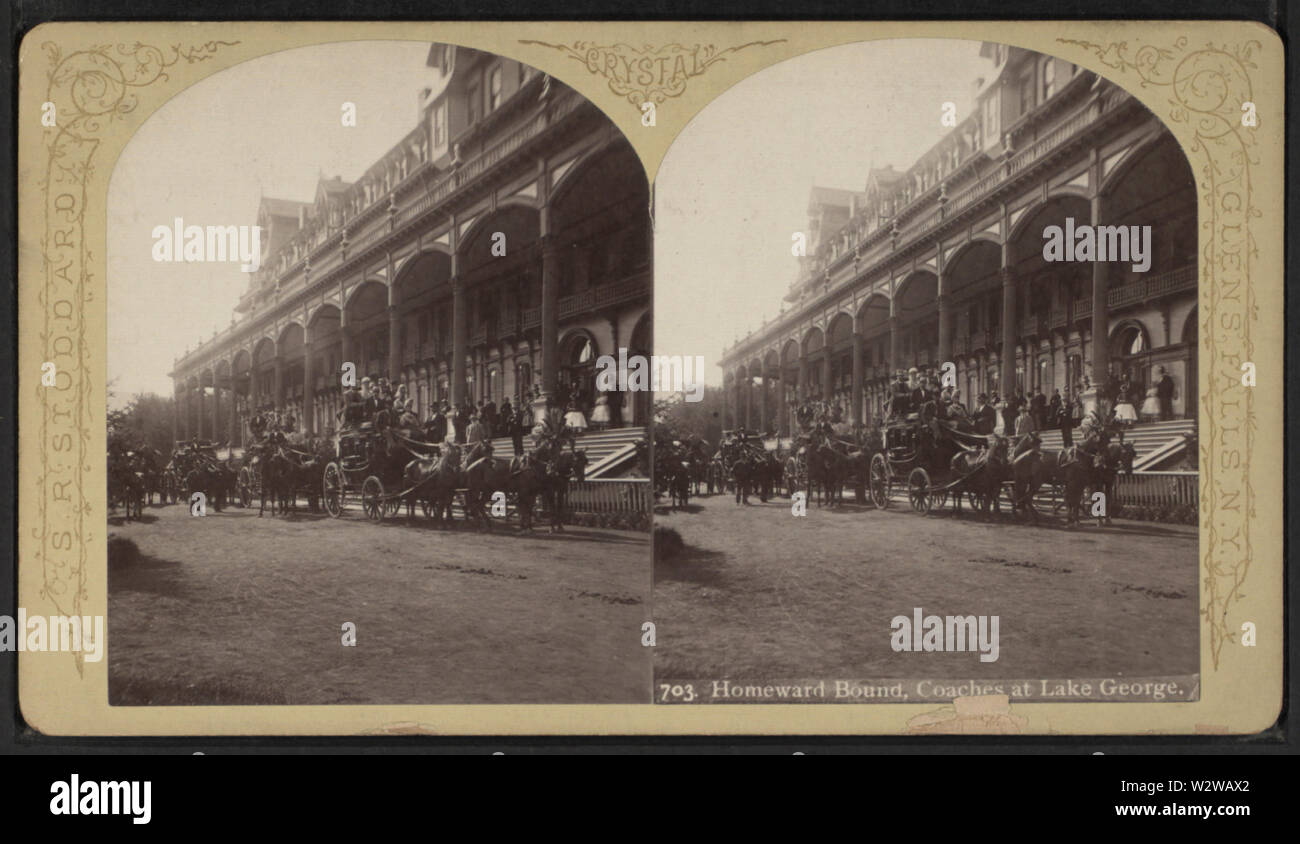Homeward Bound, allenatori di Lake George, da Stoddard, Seneca Ray, 1844-1917 , 1844-1917 Foto Stock