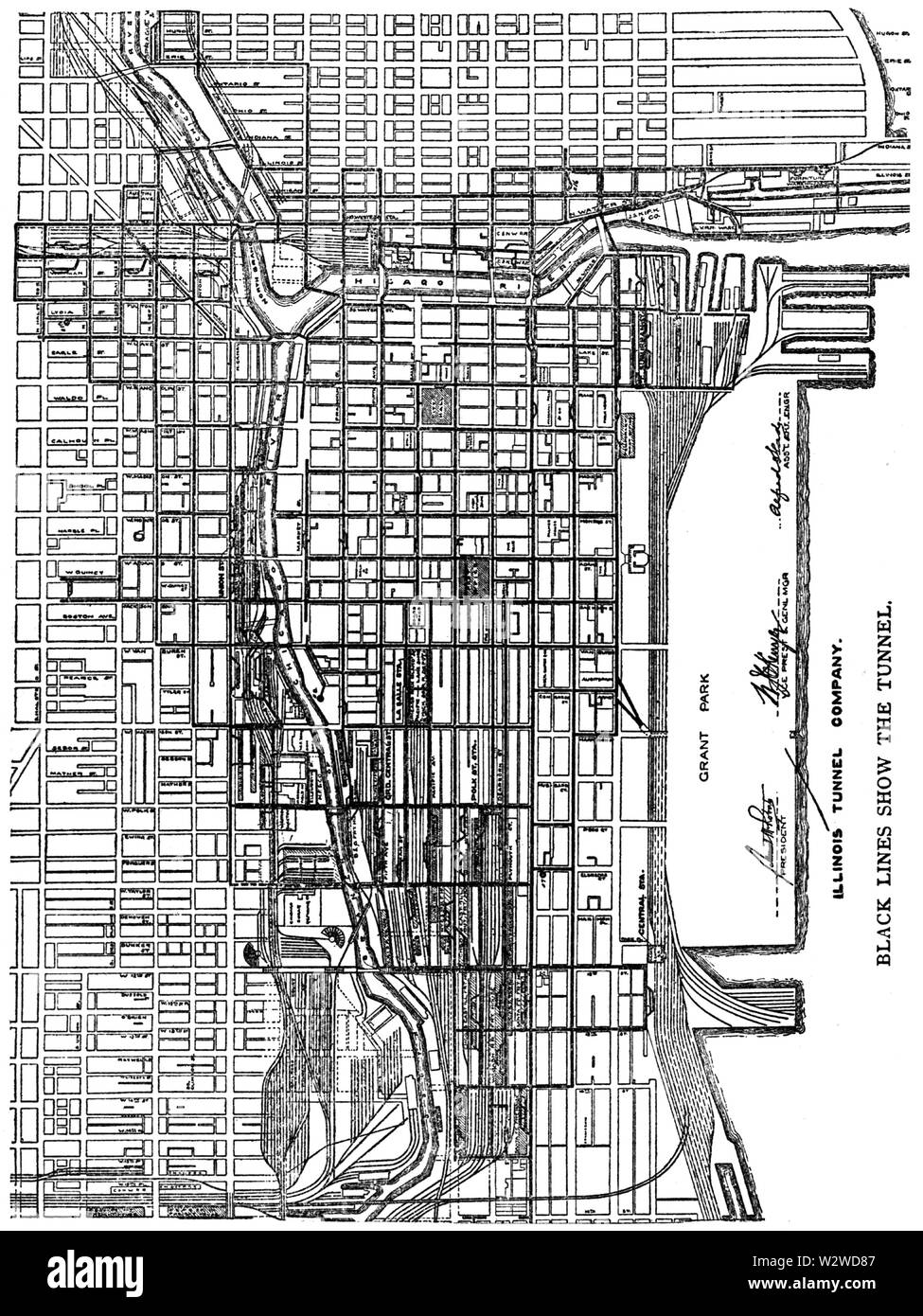 IllinoisTunnelMap1910 Foto Stock