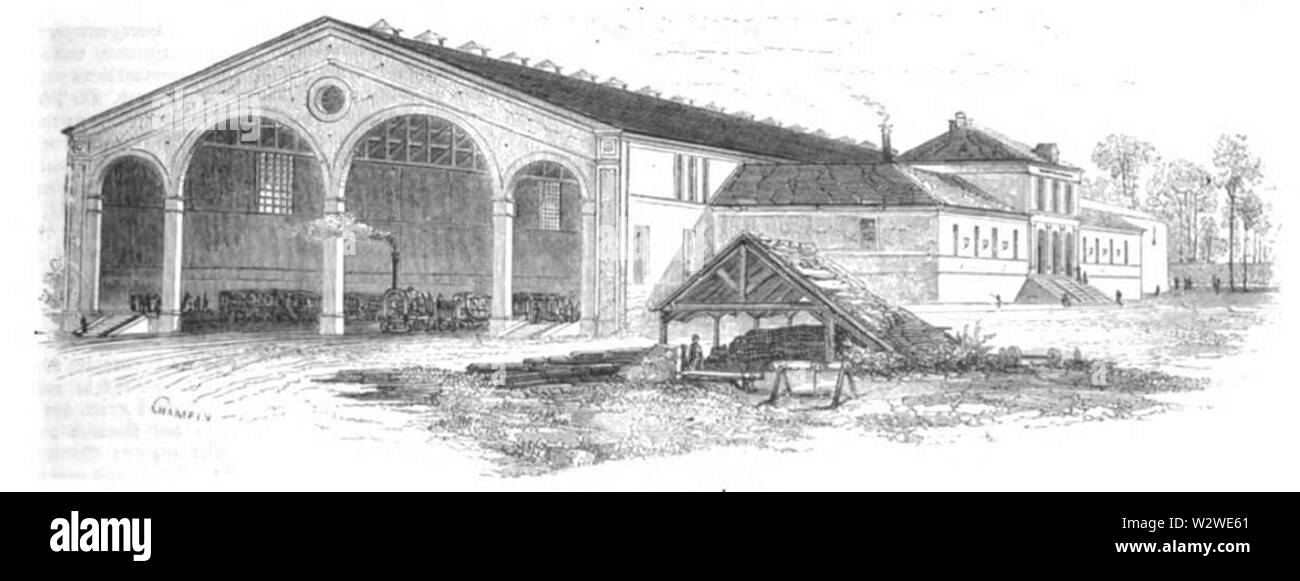 Illustrirte Zeitung (1843) 04 005 2 Bahnhof in Orléans Foto Stock