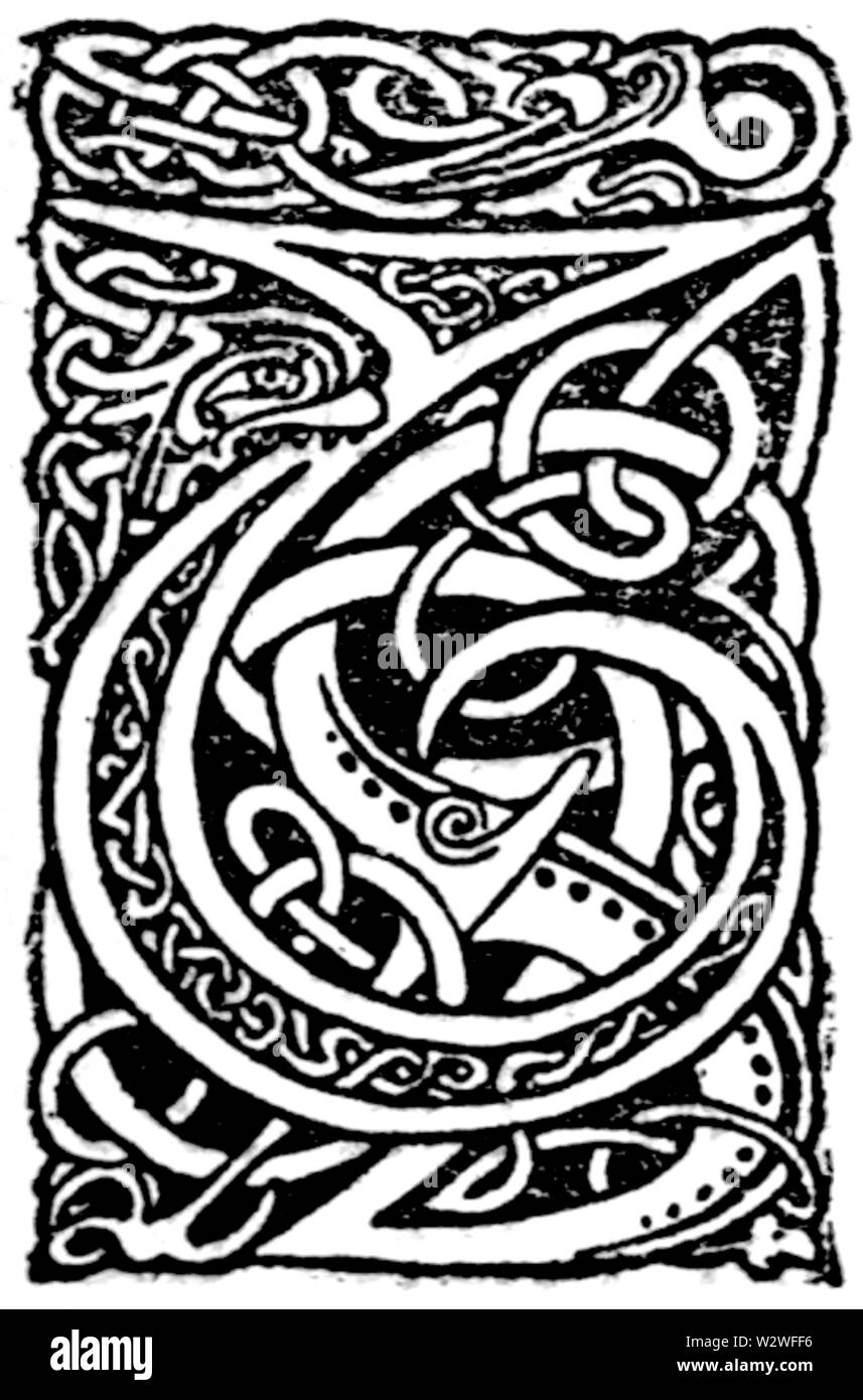 A iniziale pix di Sir Gawain e la signora di Lys (1907) Foto Stock