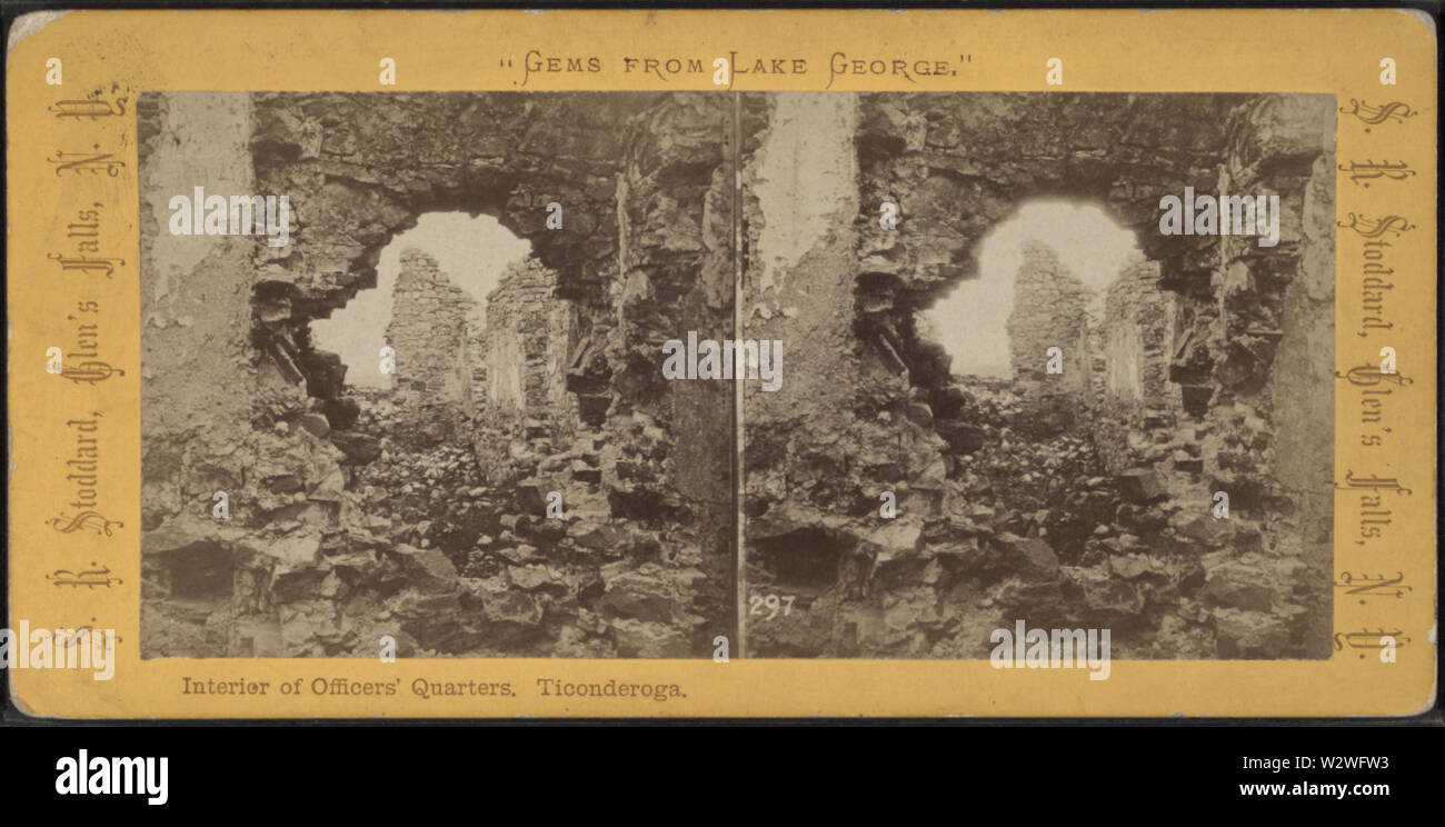 Interno di ufficiali dei quartieri, Ticonderoga, da Stoddard, Seneca Ray, 1844-1917 , 1844-1917 Foto Stock