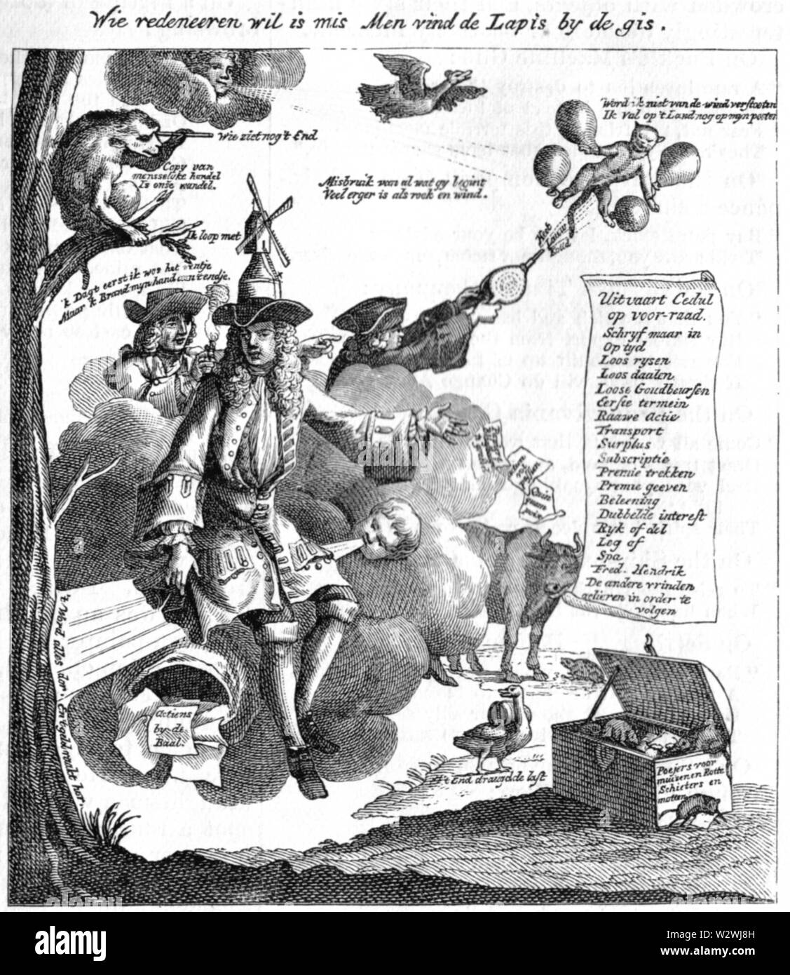 John Law cartoon (1720) Foto Stock