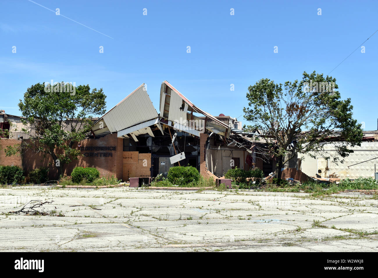 Gli accordi di Dayton, Ohio/Regno States-June 15, 2019: Tornado danno che si è verificato il 27 maggio 2019 negli Accordi di Dayton, Ohio vicinanze Foto Stock