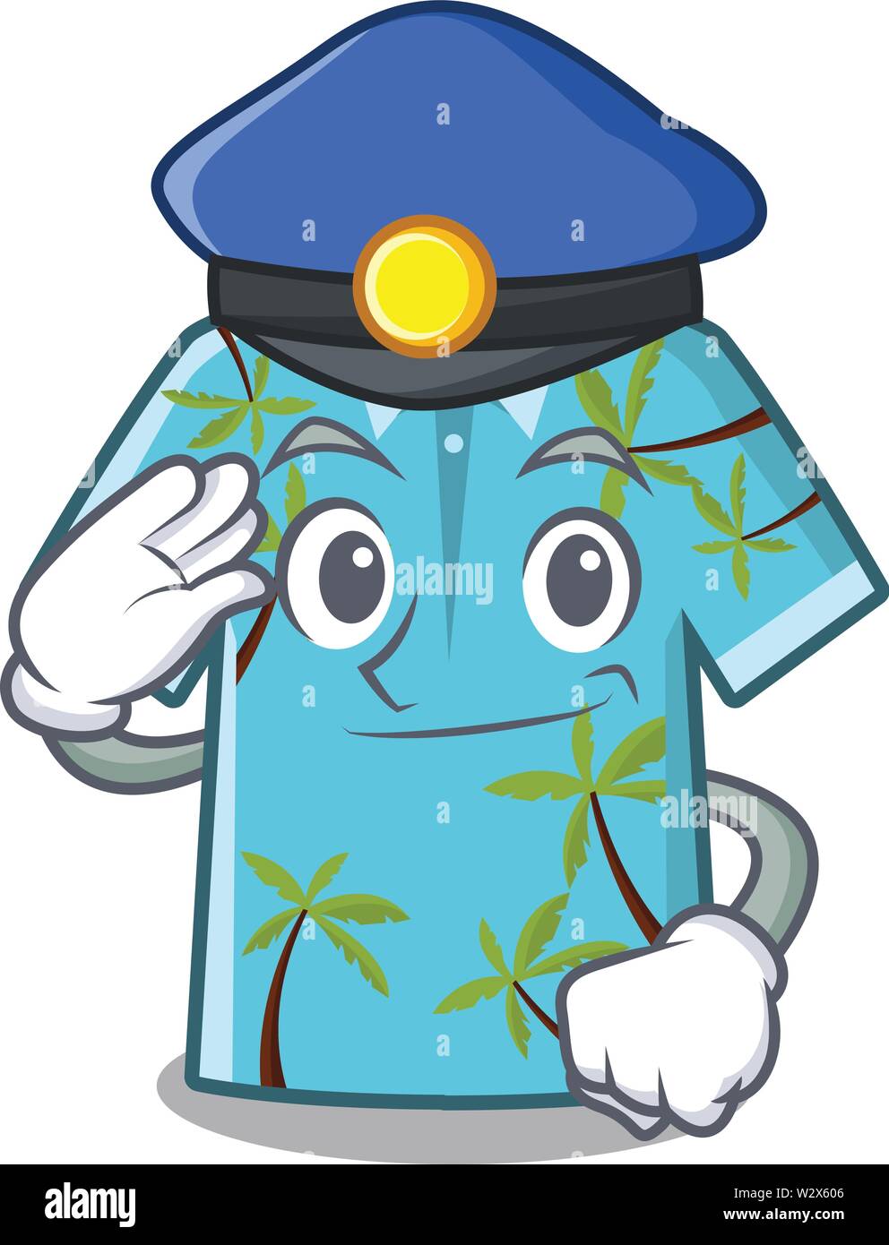 La polizia camicia hawaiana nella forma mascotte Illustrazione Vettoriale