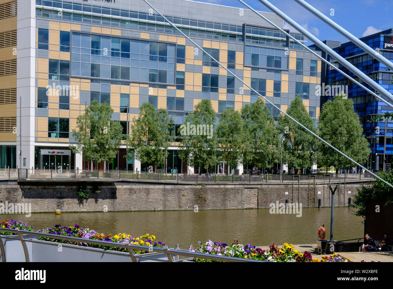 Pontile di vetro di Temple Quay Bristol Avon Inghilterra Foto Stock