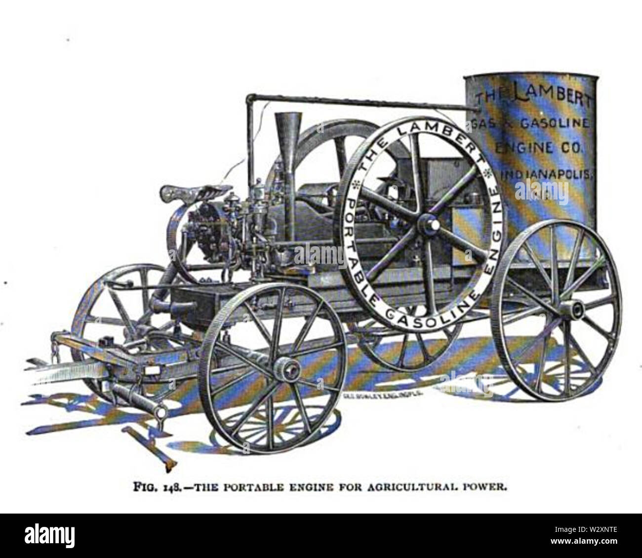 Lambert 1910 motore portatile per l'agricoltura Foto Stock