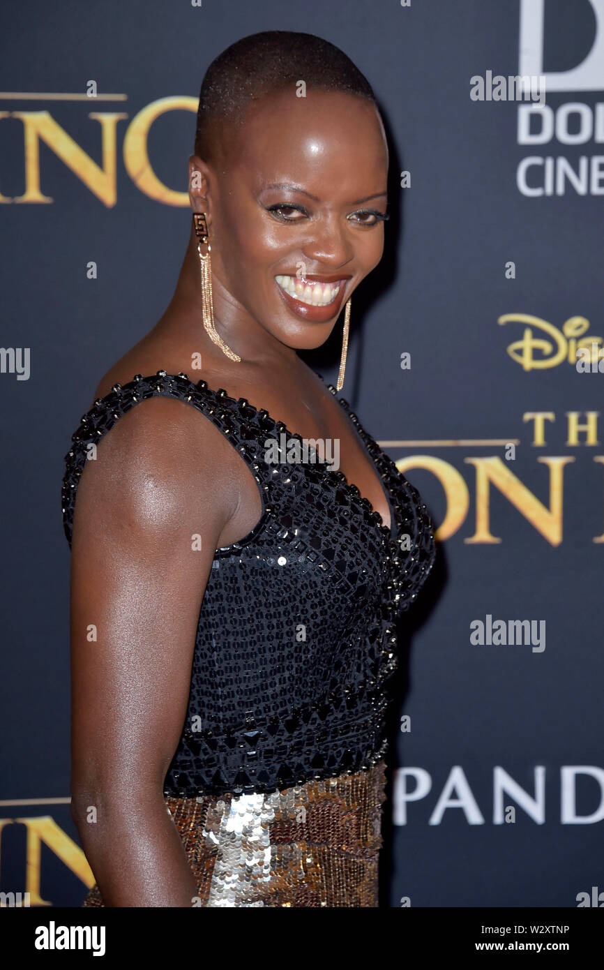 Firenze Kasumba presso il world premiere del film "Il Re Leone" presso il Teatro Dolby. Los Angeles, 09.07.2019 | Utilizzo di tutto il mondo Foto Stock