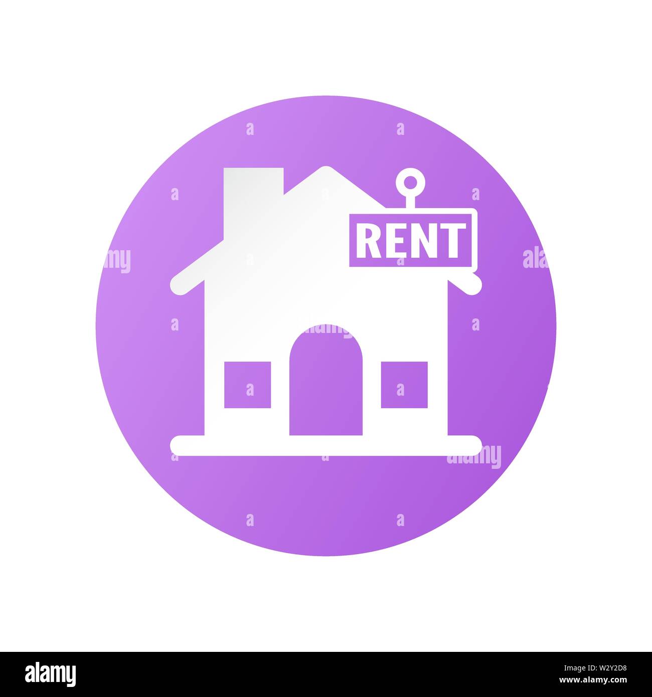 Il design icona nel concetto di affittare la casa,casa o hotel prima di viaggiare. Illustrazione Vettoriale in stile appartamento. Illustrazione Vettoriale