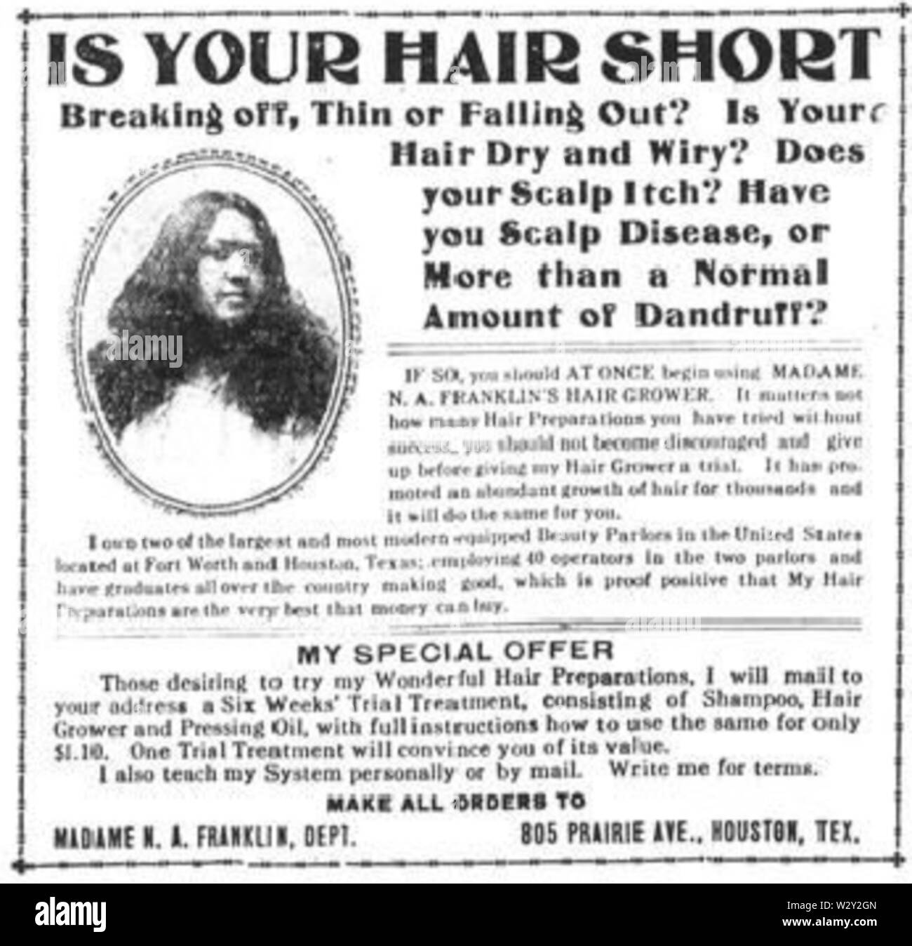 Madame na franklin annuncio 1921 Foto Stock