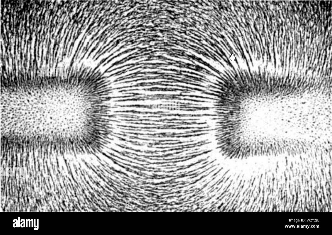 Il campo magnetico dei magneti bar attirare Foto Stock