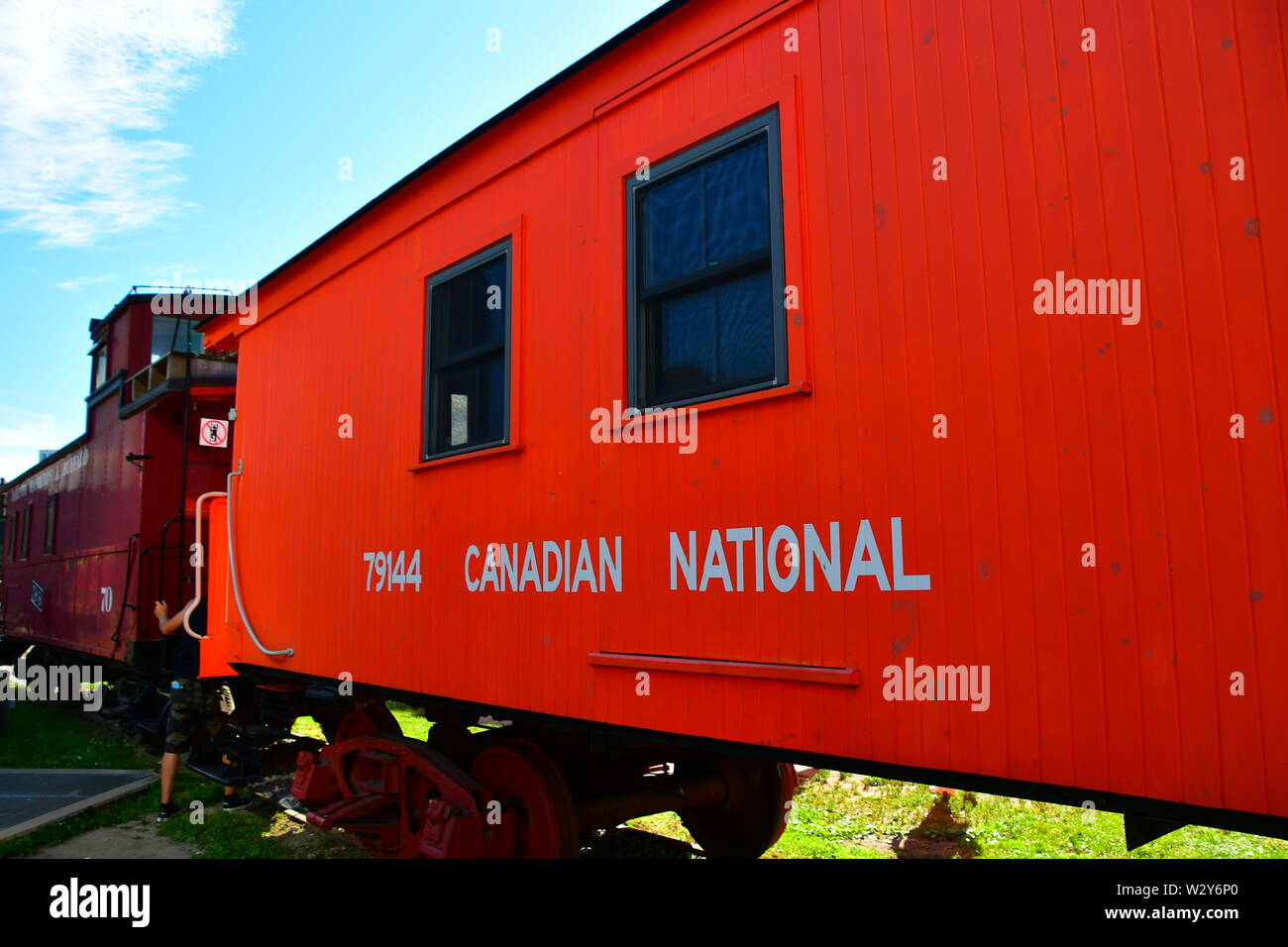 Ripristinato il Canadian National caboose al Toronto Railroad Museum Foto Stock